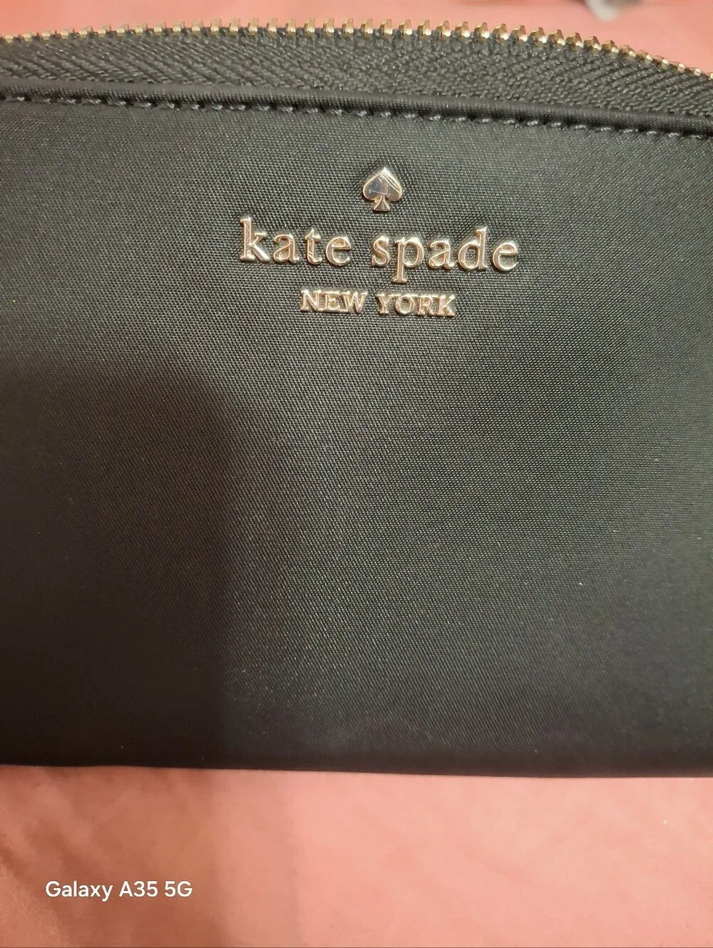 Kate Spade Chelsea Black Nylon zip around wallet
